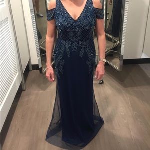 Adrianna Papell Long Beaded Gown